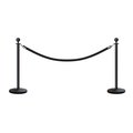 Montour Line Stanchion Post and Rope Kit Black, 2 Ball Top1 Black Rope C-Kit-2-BK-BA-1-ER-BK-PS